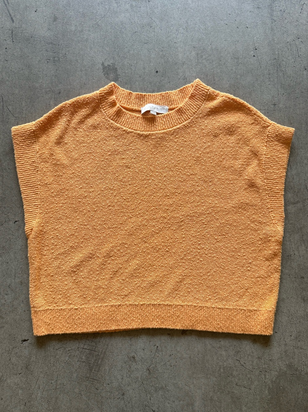 LOFT - Tangerine Knit Sleeveless Sweater - Cotton - L